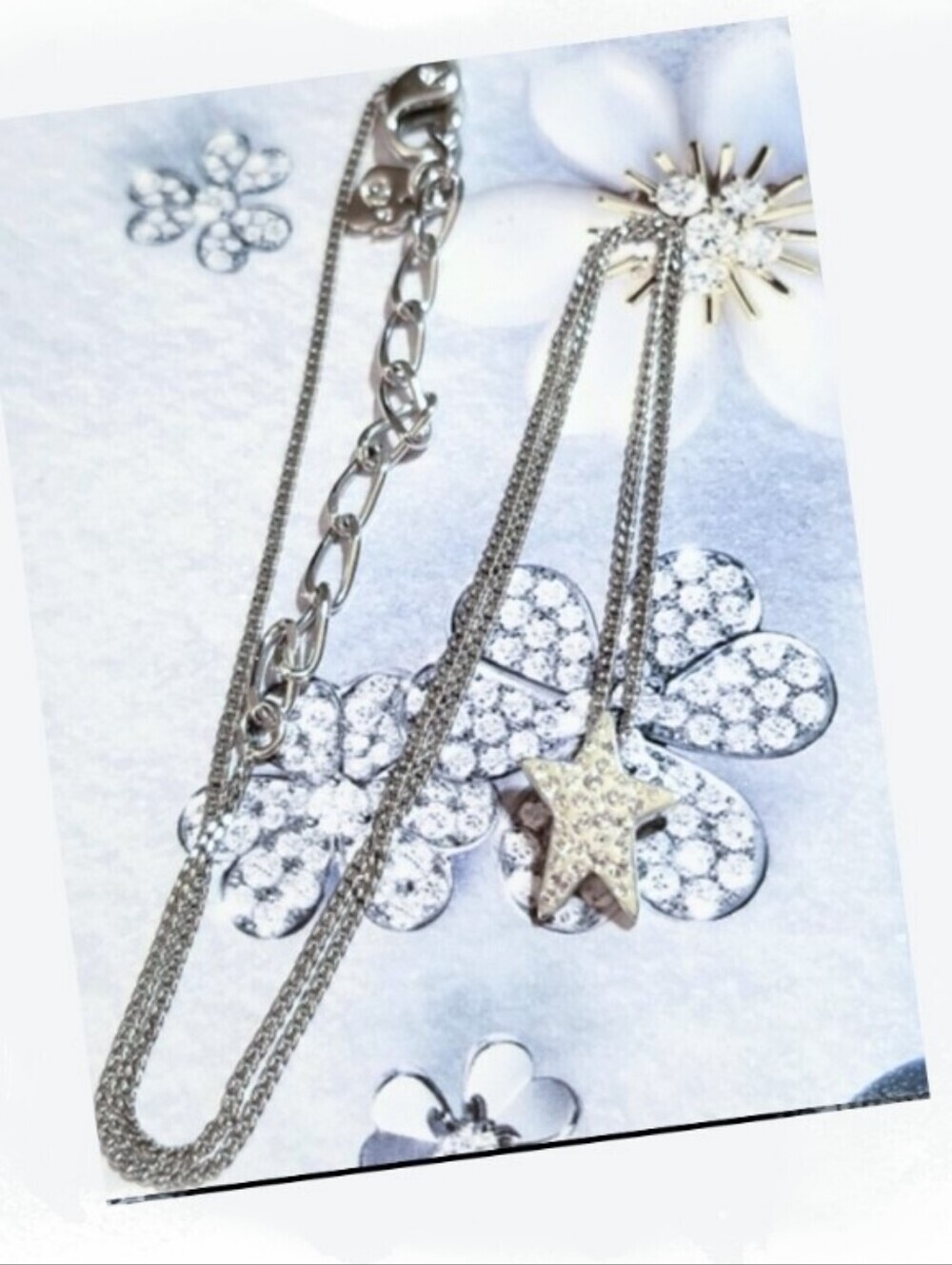 Swarovski signed Star Crystal Pendant Necklace